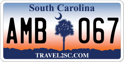 SC license plate AMB067