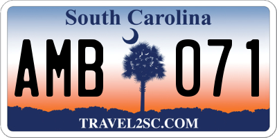 SC license plate AMB071