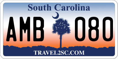 SC license plate AMB080