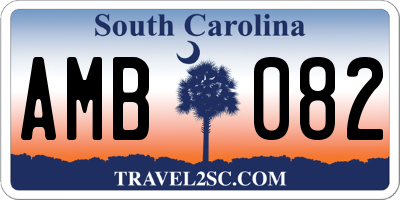 SC license plate AMB082