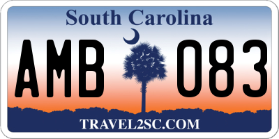 SC license plate AMB083