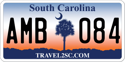SC license plate AMB084