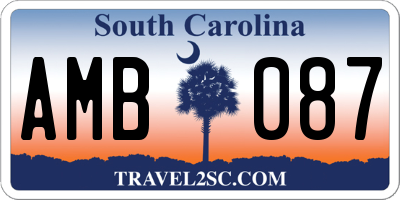 SC license plate AMB087