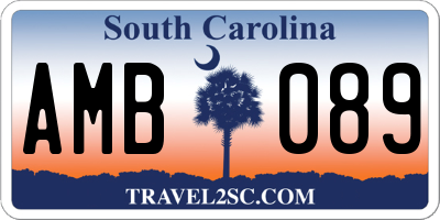 SC license plate AMB089