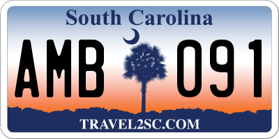 SC license plate AMB091