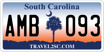 SC license plate AMB093