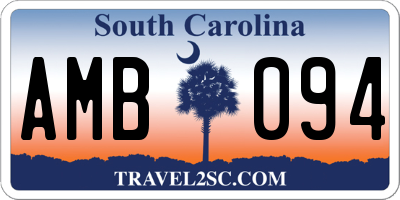 SC license plate AMB094