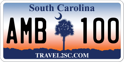SC license plate AMB100