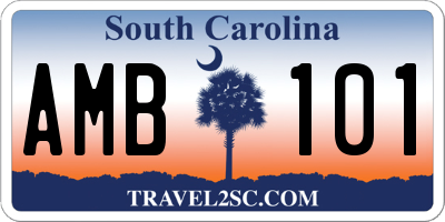 SC license plate AMB101