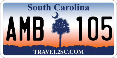 SC license plate AMB105