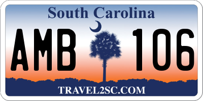 SC license plate AMB106