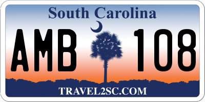 SC license plate AMB108