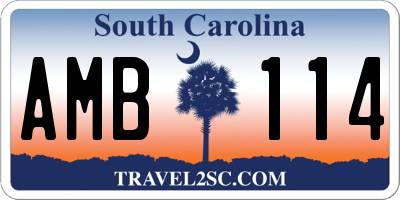 SC license plate AMB114