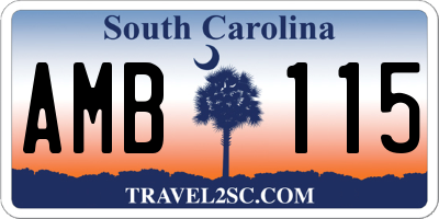 SC license plate AMB115