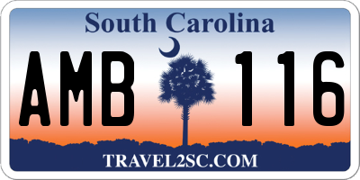 SC license plate AMB116