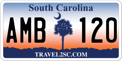 SC license plate AMB120