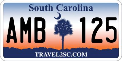 SC license plate AMB125