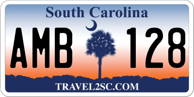 SC license plate AMB128