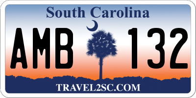 SC license plate AMB132
