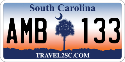SC license plate AMB133