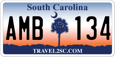 SC license plate AMB134