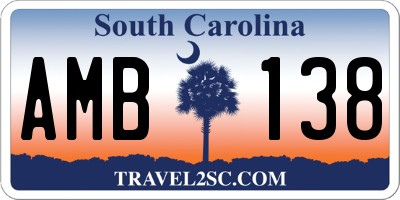SC license plate AMB138