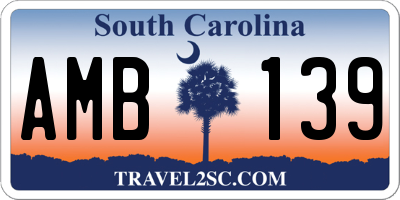 SC license plate AMB139