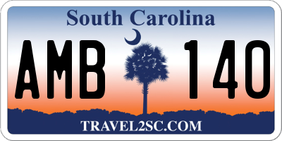 SC license plate AMB140
