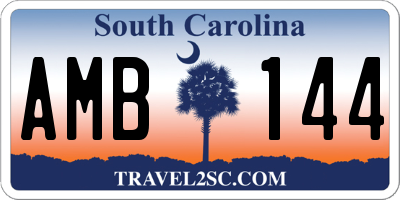 SC license plate AMB144