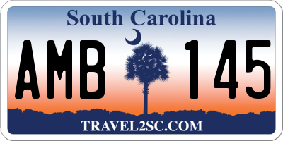SC license plate AMB145
