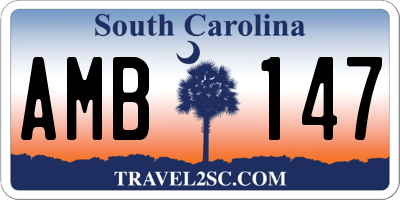 SC license plate AMB147