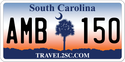 SC license plate AMB150