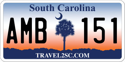 SC license plate AMB151