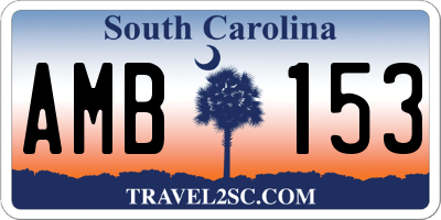 SC license plate AMB153