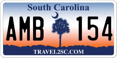 SC license plate AMB154