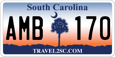 SC license plate AMB170