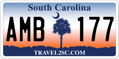 SC license plate AMB177