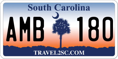 SC license plate AMB180