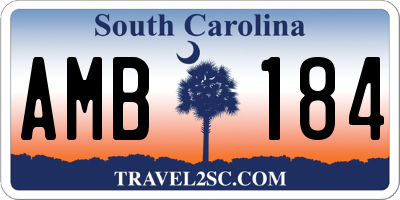 SC license plate AMB184
