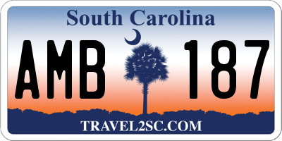 SC license plate AMB187