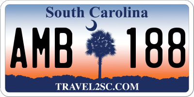 SC license plate AMB188