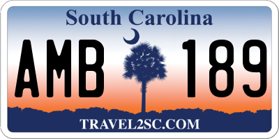 SC license plate AMB189
