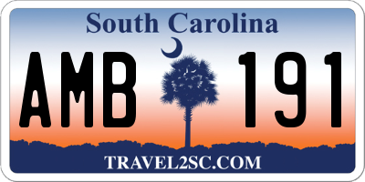 SC license plate AMB191