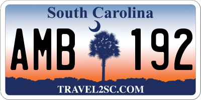 SC license plate AMB192