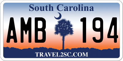 SC license plate AMB194