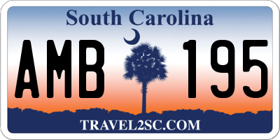 SC license plate AMB195
