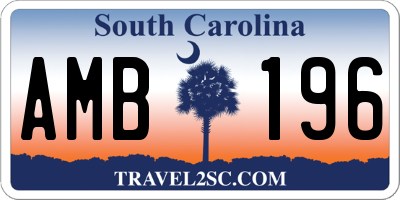 SC license plate AMB196