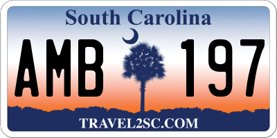 SC license plate AMB197