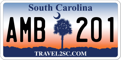 SC license plate AMB201