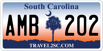 SC license plate AMB202